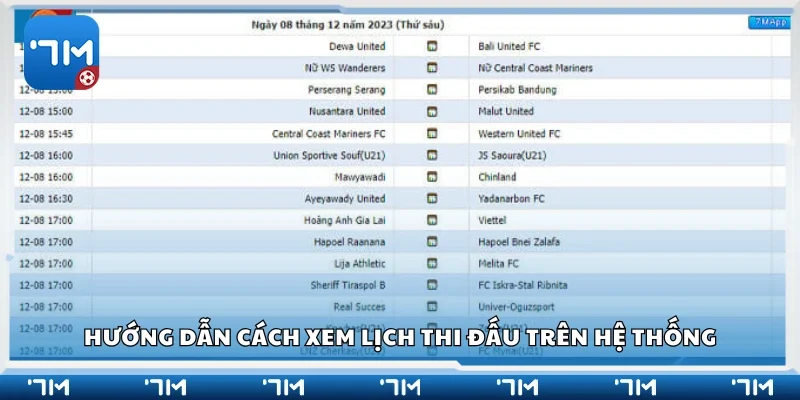 Chi tiết cách xem lịch thi đấu trên trang web