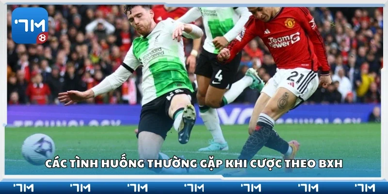 Các tình huống thường gặp khi cược theo BXH