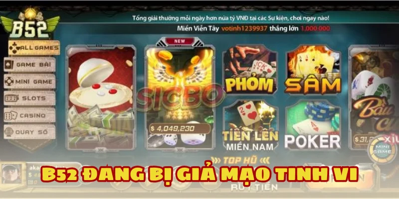 Người chơi B52 liên tục bị lừa bởi trang giả tinh vi