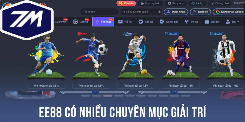 Ee88 có nhiều chuyên mục giải trí