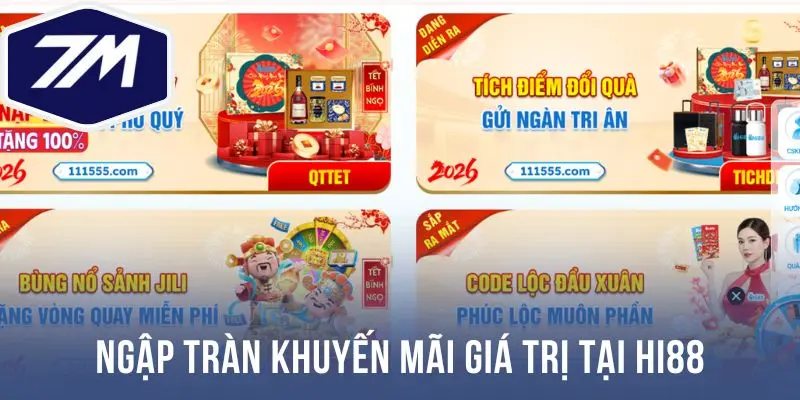 Ngập tràn khuyến mãi giá trị tại Hi88
